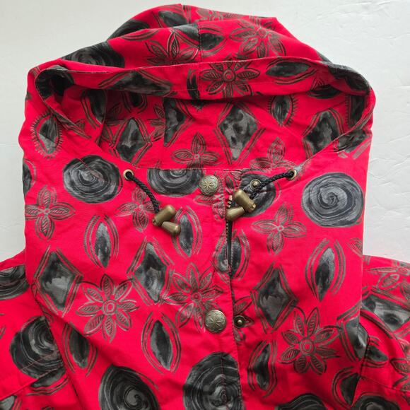 Vintage NILS Skiwear Red Gray Black 80s/90s Retro Half-Zip Anorak Jacket Sz 12 - Picture 6 of 12